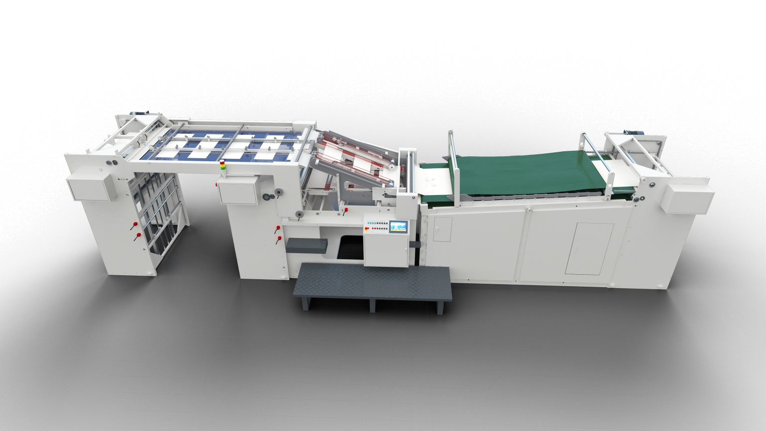 SAGLIN-DX-1207 Auto Cardboard Laminator — complete production line view
